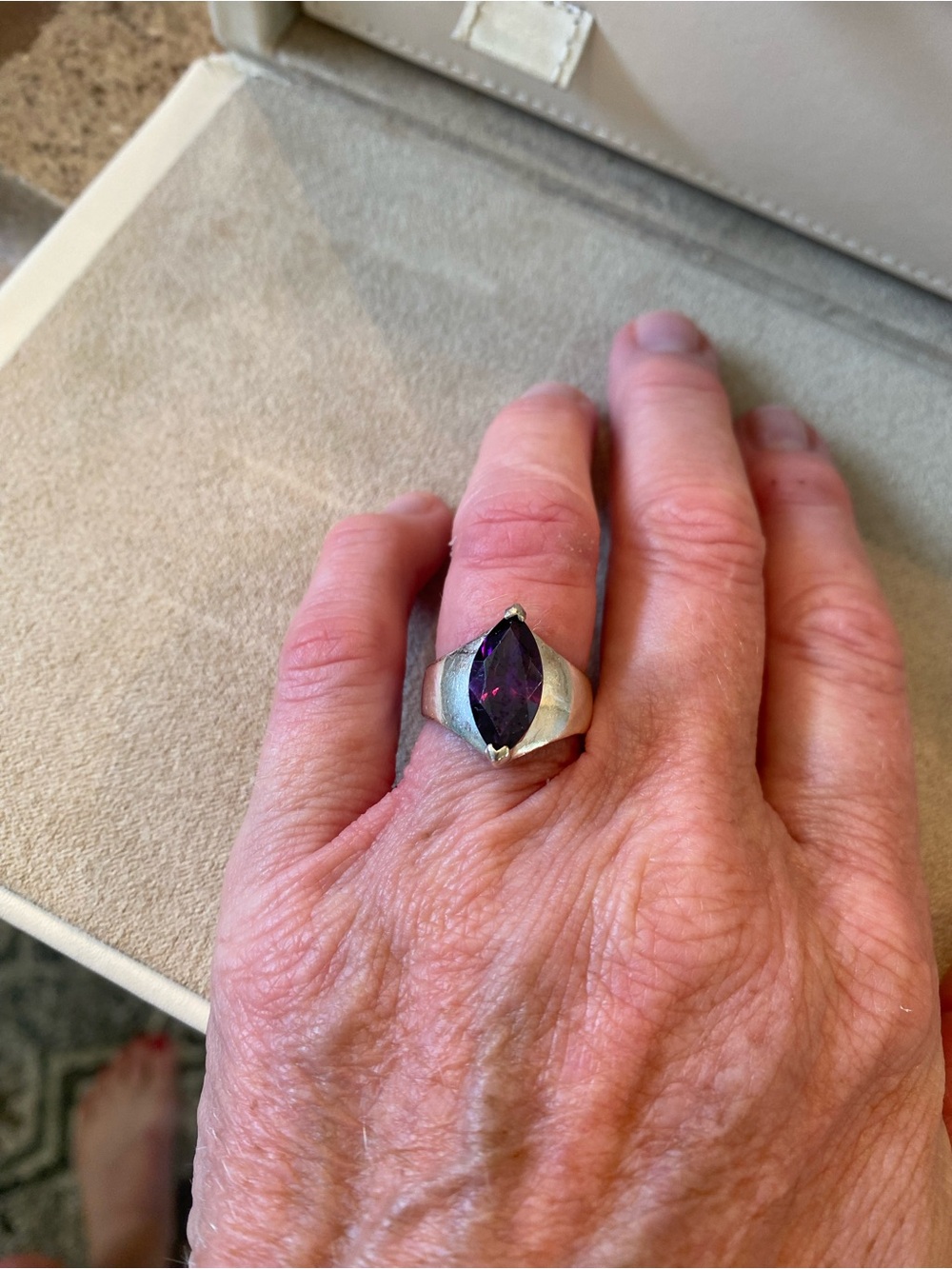 Purple Marquise sterling silver Ring - Women Jewelry… 925